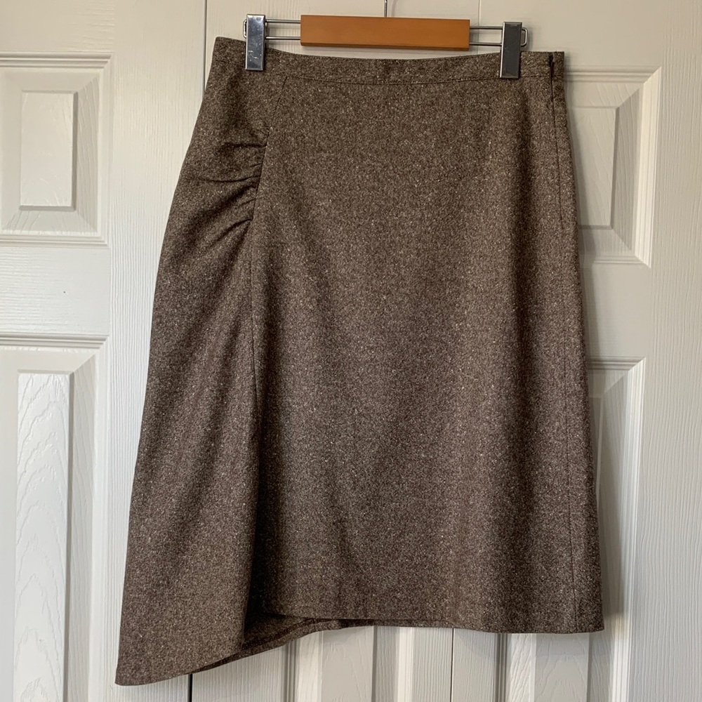 Banana Republic Asymmetrical Wool Blend Brown Skirt Size 4